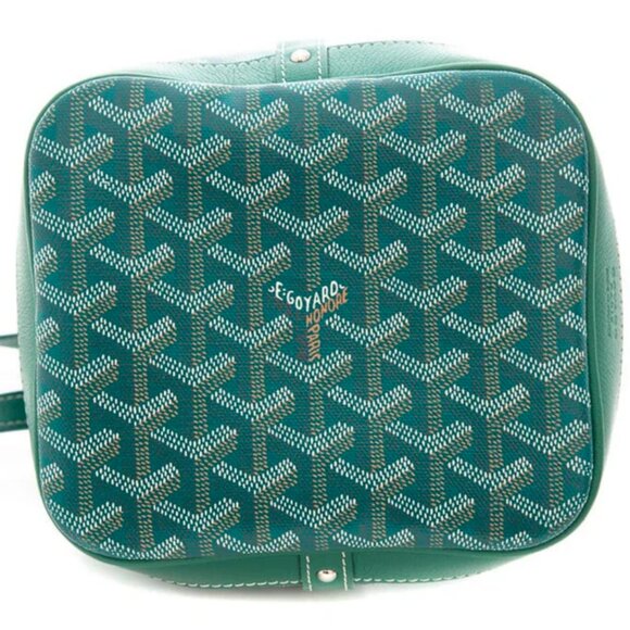 Authentic Goyard Petit Bucket Bag in green color - Picture 5 of 6